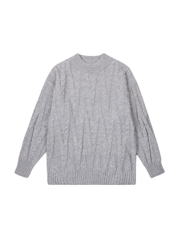 Men's Twist Design Baggy Sweater-1