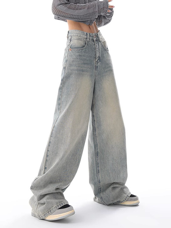 Vintage Light Wash High Rise Boyfriend Jeans-1