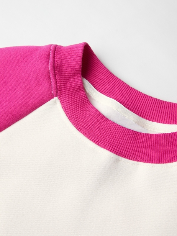 Men’s Contrast Color Raglan Crew Neck Sweatshirt-2