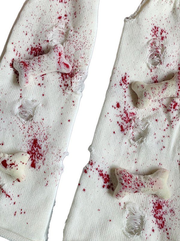 Bloody Distressed Knitted Leg Warmer-1