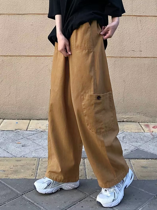Men's Casual Loose Cargo Pants-4