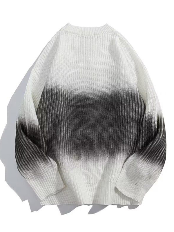 Men's Print Tie Dye Ombre Loose Sweater-1