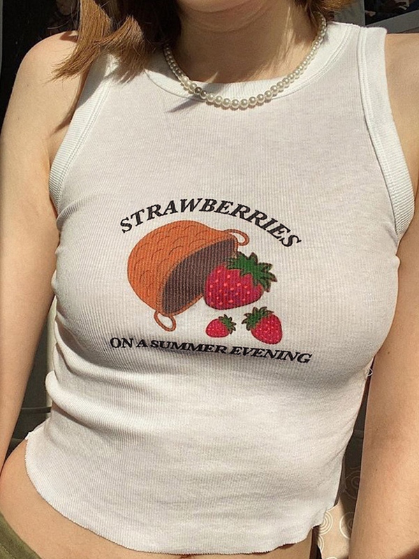 Strawberry Print Tank Top-1